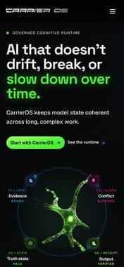CarrierOS homepage on a phone