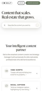 SaltBot homepage on a phone